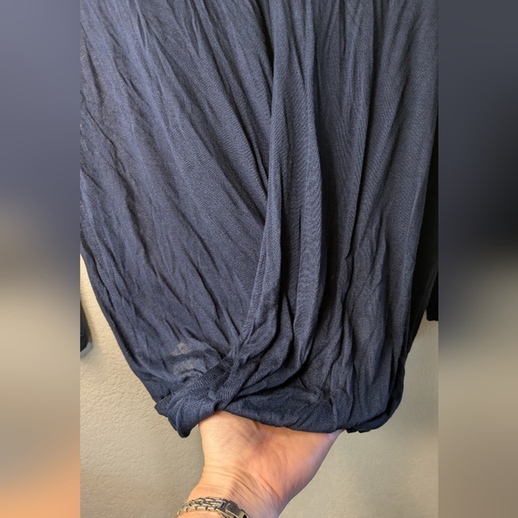 Pleione Deep Blue Long Sleeve Women's Blouse - Picture 8 of 8